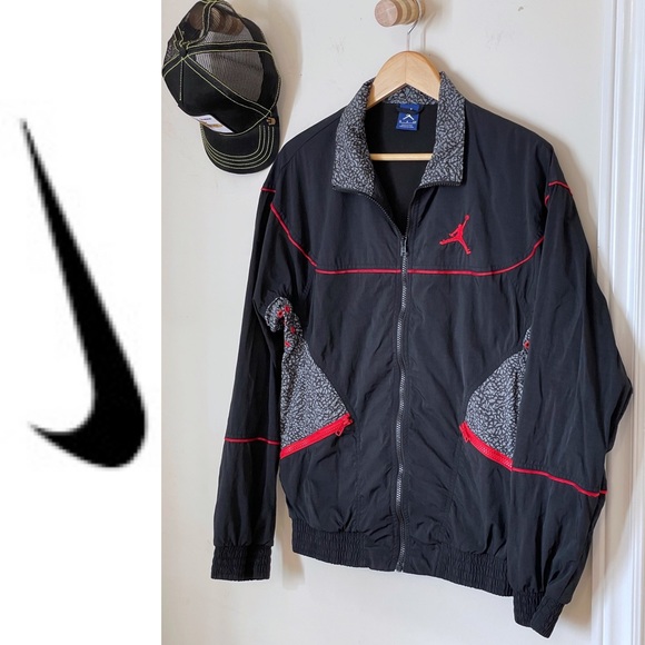EUC NIKE AIR JORDAN retro style full zip windbreaker light jacket, size S - Picture 2 of 16